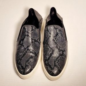 Vince Snakeskin Leather Slip-on Sneakers
